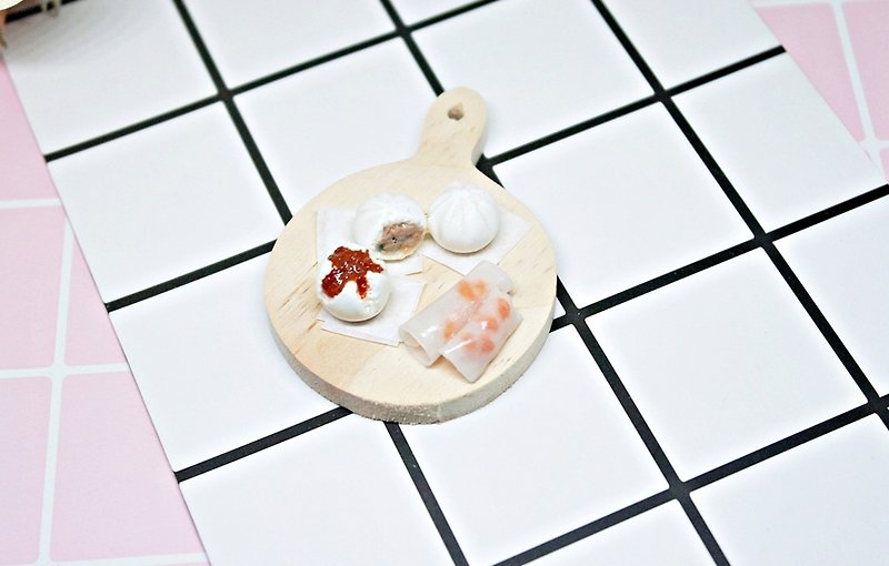 =>Clay series - Hong Kong style tea - can be made into a key ring / magnet / pure ornament - ที่ห้อยกุญแจ - ดินเหนียว ขาว