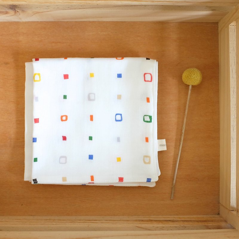 Everyday Small Things Color Square Candy Double Cotton Yarn Towel Color Sugar - Handkerchiefs & Pocket Squares - Cotton & Hemp Multicolor