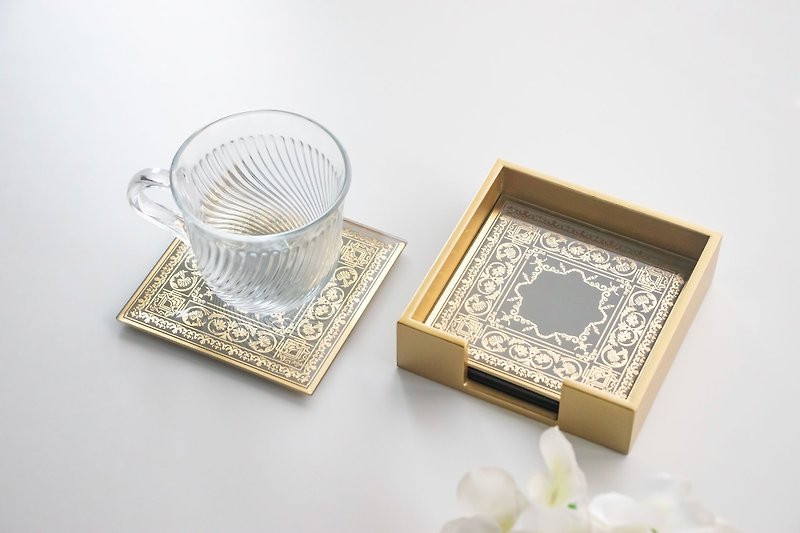 The first choice for Mother’s Day gifts [Sky Garden glass-1 set of 6] candle tray │ coaster set │ refreshment tray - Storage - Glass Gold