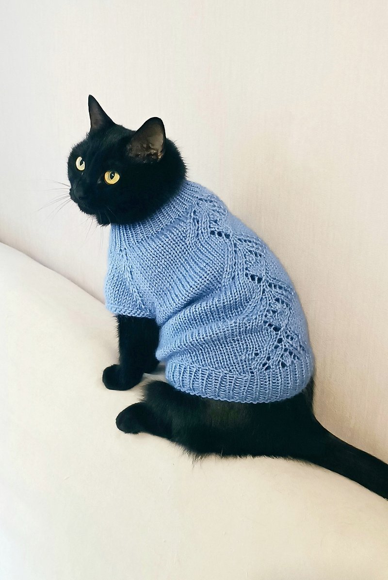 Knitting clothes for cats Wool cat jumper Sphynx cat sweater Small dog sweater - ชุดสัตว์เลี้ยง - ขนแกะ 
