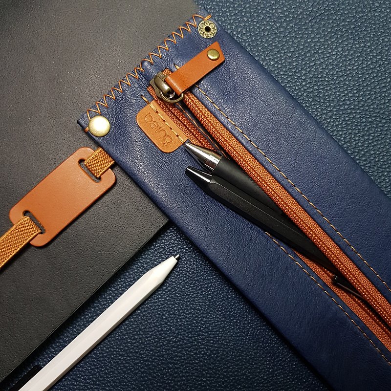 Patented Transformer Pencil & Stationary Bag_blue ocean - Pencil Cases - Genuine Leather Blue
