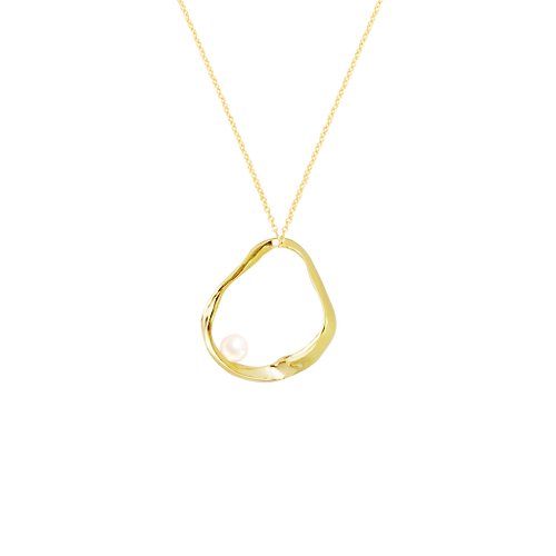 Olivia Yao Jewellery 鏤空金絲珍珠項鍊 Golden Ripple Necklace