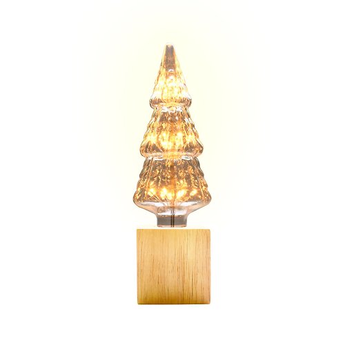 WiseWay 實木方形聖誕樹台燈