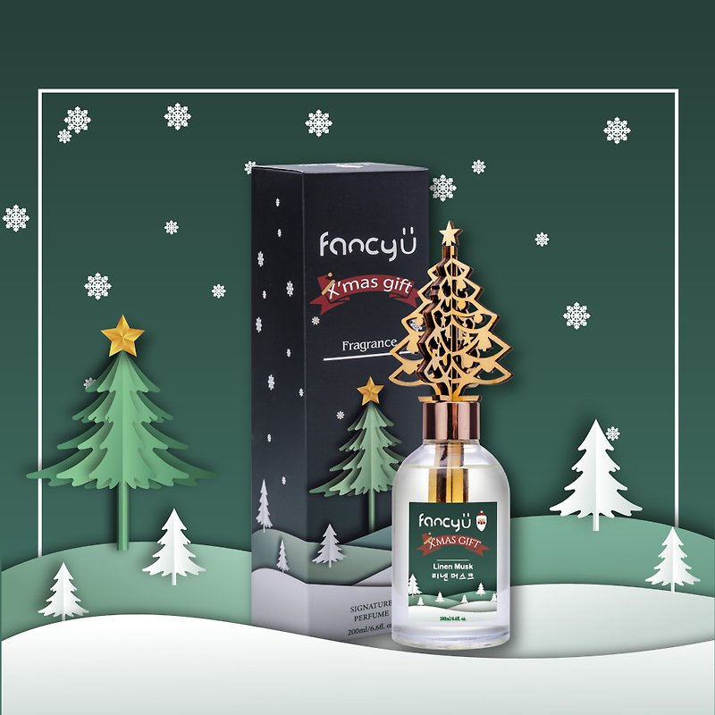 FANCY U Christmas tree limited edition diffuser bottle 200ml-Line Musk - น้ำหอม - น้ำมันหอม หลากหลายสี