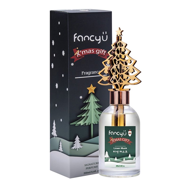 FANCY U 聖誕樹限定款擴香瓶 200ml-亞麻麝香 Linen Musk - 香氛/精油/擴香 - 精油 綠色