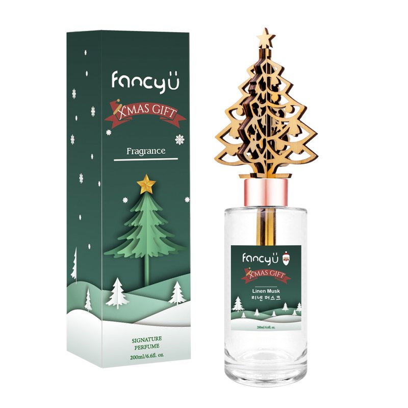 FANCY U Christmas tree limited edition diffuser bottle 200ml-Line Musk - Fragrances - Essential Oils Green