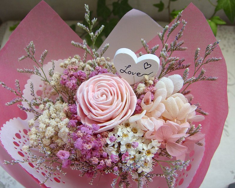 ✿Masako✿ Love ♡ bouquet of soles of flowers - ตกแต่งต้นไม้ - พืช/ดอกไม้ สึชมพู