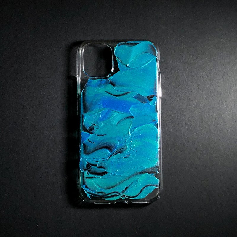 Acrylic 手繪抽象藝術手機殼 | iPhone 11 |  Aqua - 手機殼/手機套 - 壓克力 藍色
