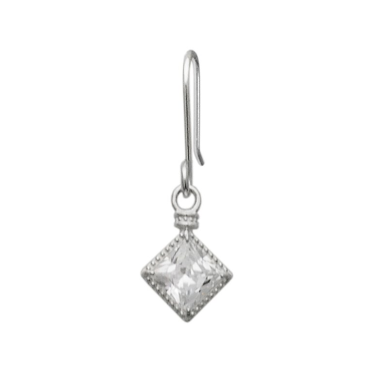 925 sterling silver earrings for girls,clear stone drop earrings,present for her - ต่างหู - เงิน สีเงิน