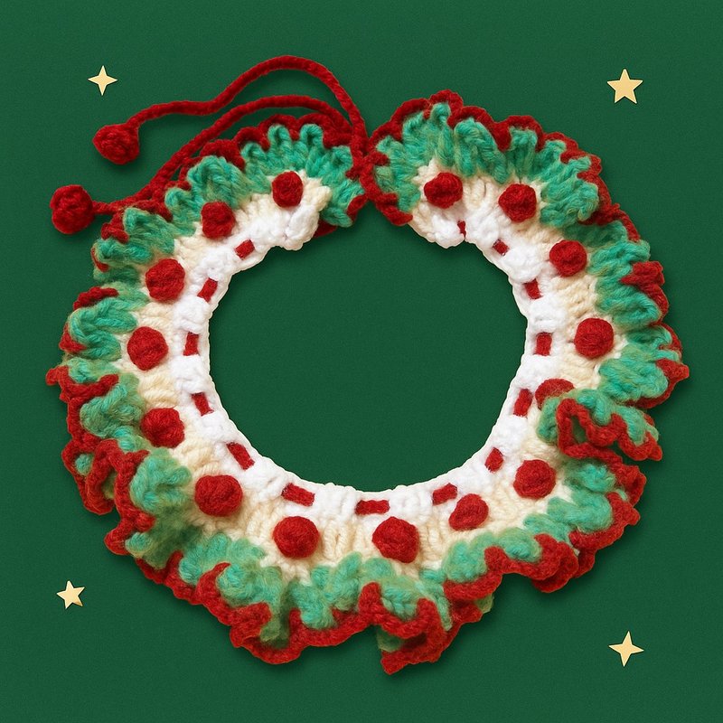 聖誕限定寵物鉤織脖圍 - 寵物衣服 - 其他材質 