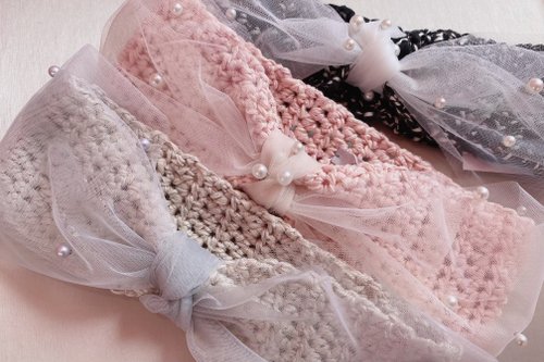 你是你手作日常 yourknitters 優雅的珍珠髮帶