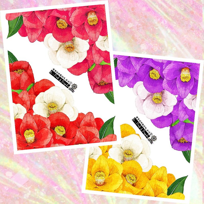 *Camellia Corner Deco Stickers (2colors) - สติกเกอร์ - กระดาษ หลากหลายสี