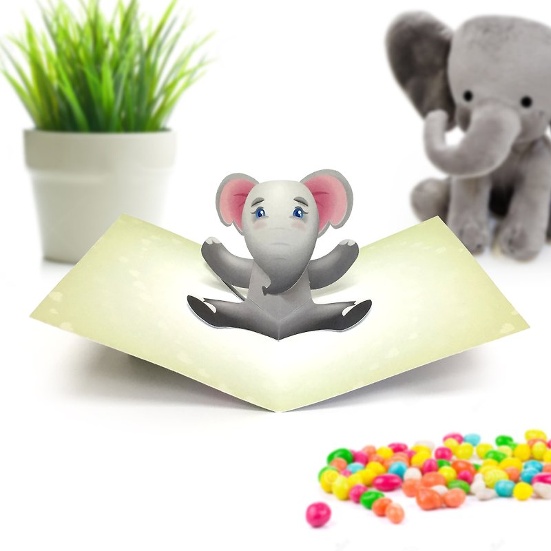 Elephant Card | Elephant Birthday Card | Pop Up Card | Elephant - Cards & Postcards - Paper 