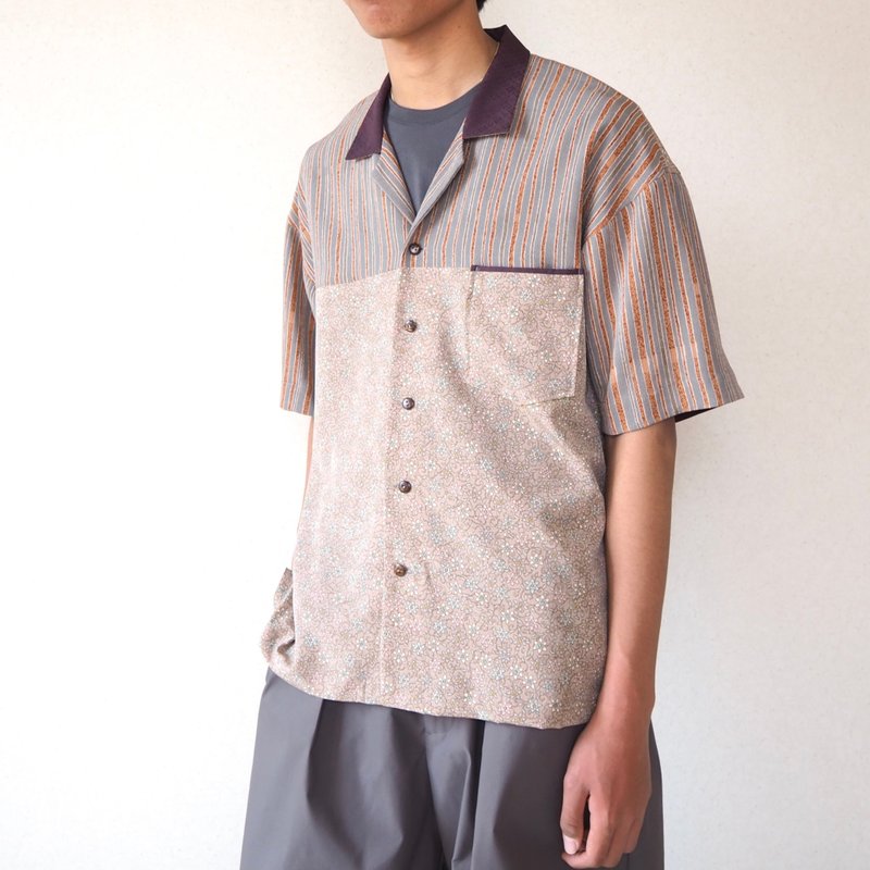 【日本製造】UMUI BLACK LABEL、和服襯衫、獨一無二、開領襯衫 - 男襯衫/休閒襯衫 - 絲．絹 