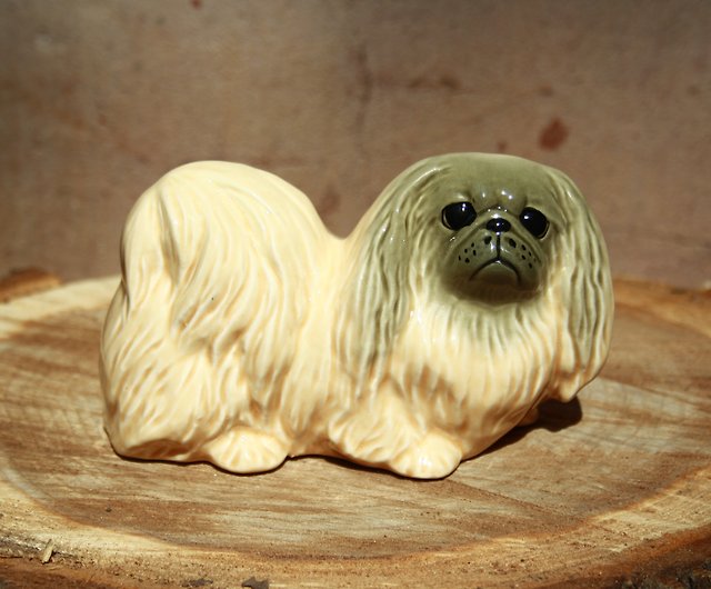 ペキニーズ犬の置物陶器手作り、彫像磁器北京狗雕像 - ショップ ArtDogs 置物 - Pinkoi
