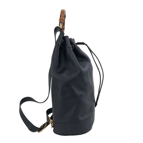 日本直送 名牌中古包 】GUCCI グッチ バンブー レザー 巾着