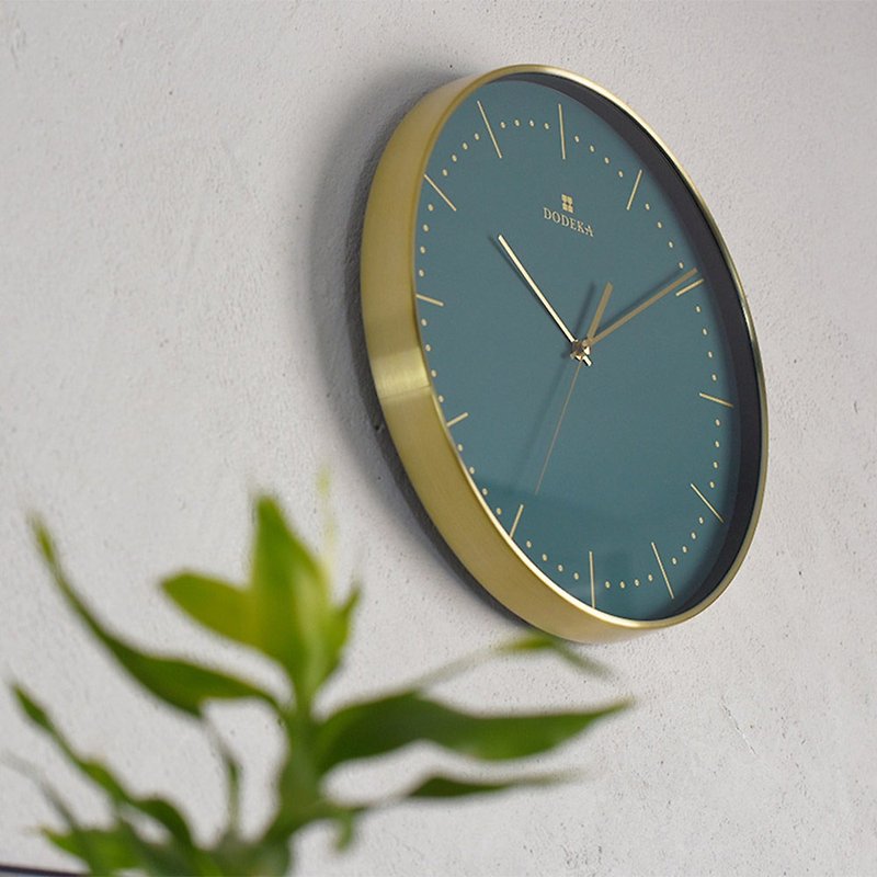 Dodeka- Collection Metal Silent Clock Wall Clock (Green) - Clocks - Glass Green