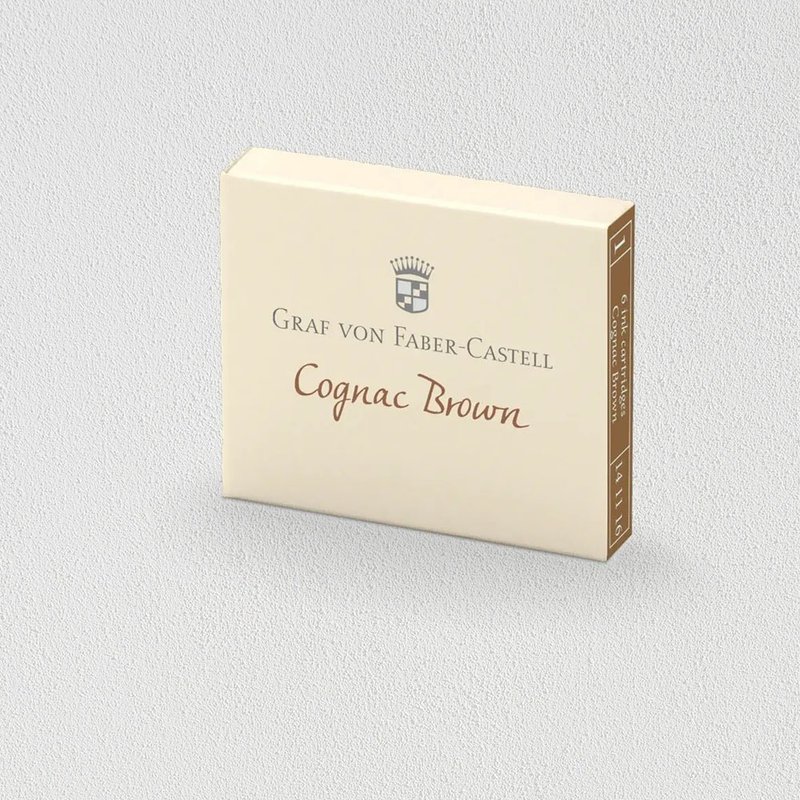 【Graf von Faber-Castell】6入歐規卡式墨水-干邑棕(原廠正貨) - 其他 - 顏料 咖啡色
