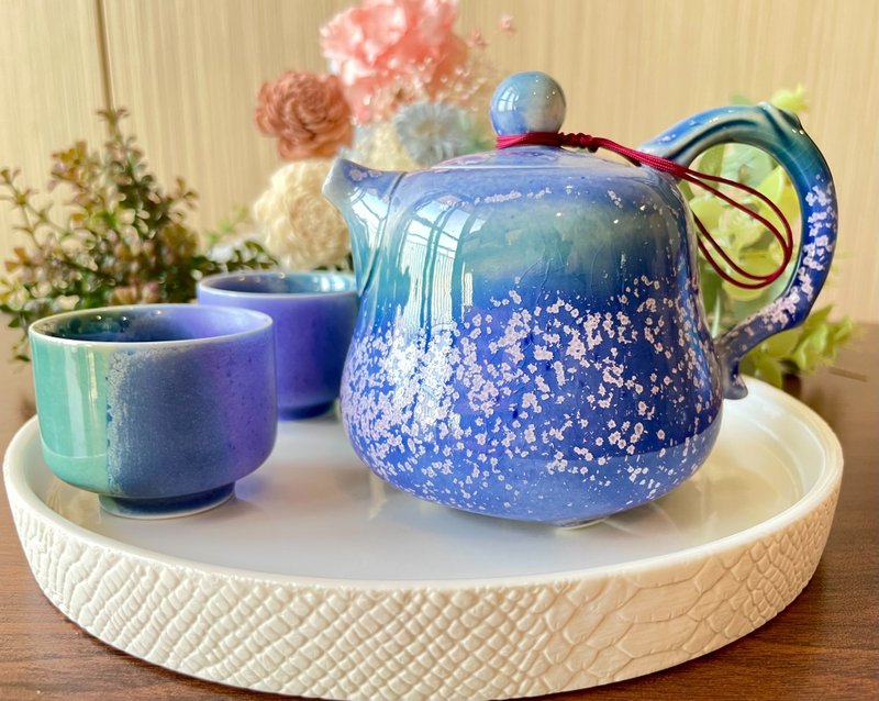 茶壺杯盤組(加送骨瓷盤)・薰衣草系列/送禮包裝/小卡代寫 - 茶壺/茶杯/茶具 - 瓷 