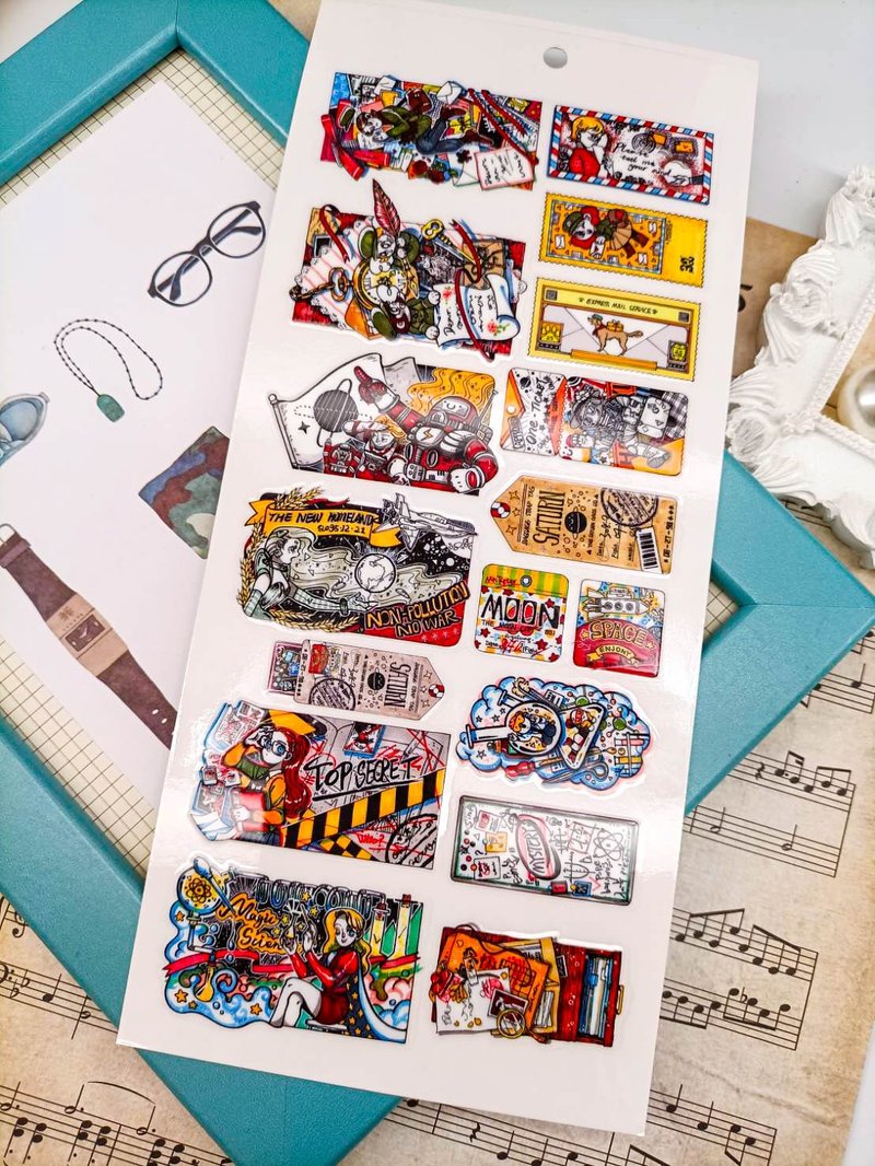 WF581_太空之旅space trave/ 轉印貼纸Transfer Stickers - 貼紙 - 其他材質 多色