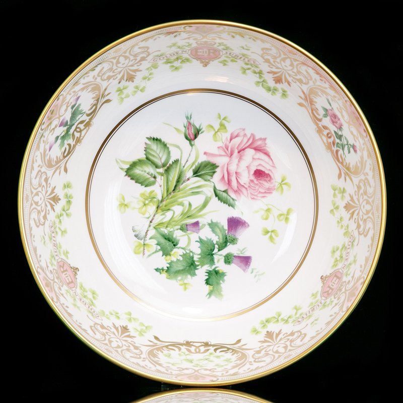 Limited to 250 British-made Queen Spode 2002 Royal Rose Bone China Large Bowl Flower Pot Mansion Display Large Bowl - Pottery & Ceramics - Porcelain 