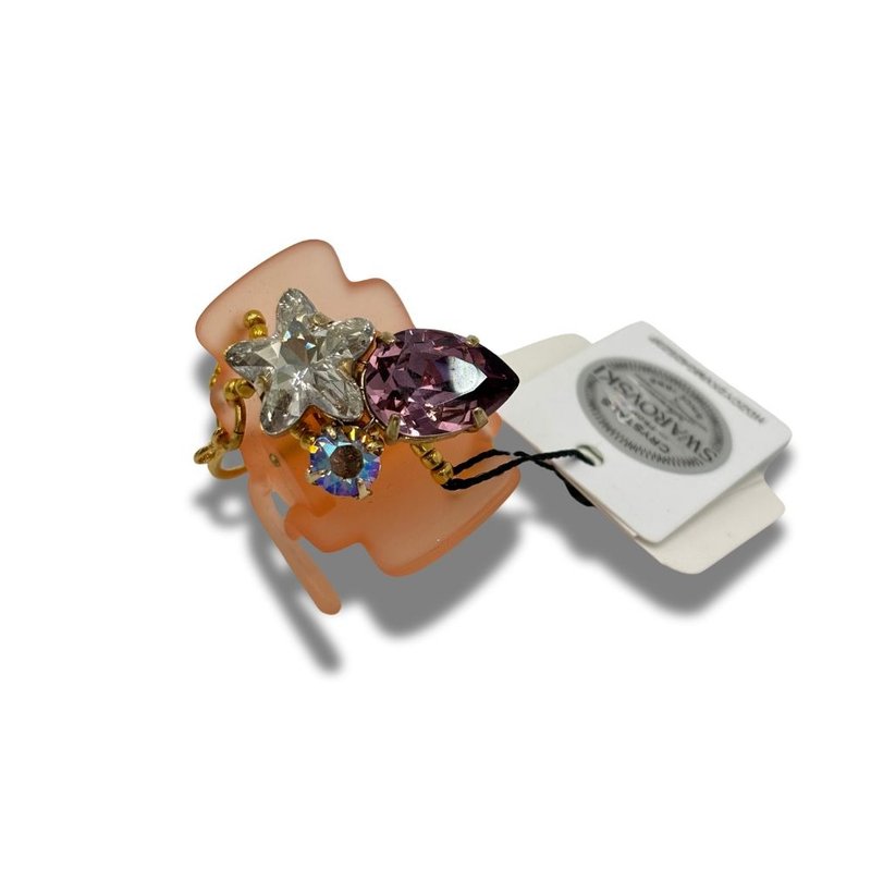 COMPLEX BIZ Swarovski Orange Star Crystal Sweet Clip - เครื่องประดับผม - เรซิน หลากหลายสี