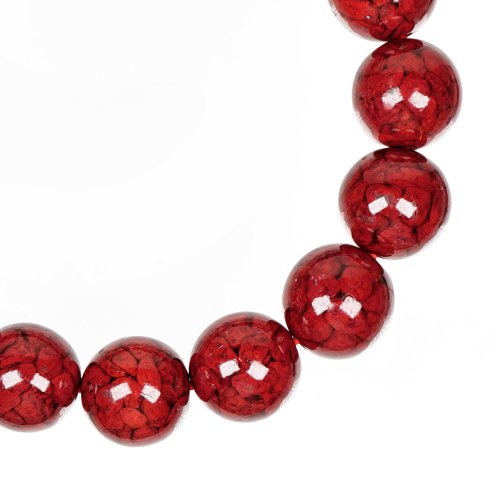 Zhengjia Jewelry] 原石水晶辰砂 11.8-12.2mm 水晶砂辰砂ハンドビーズ