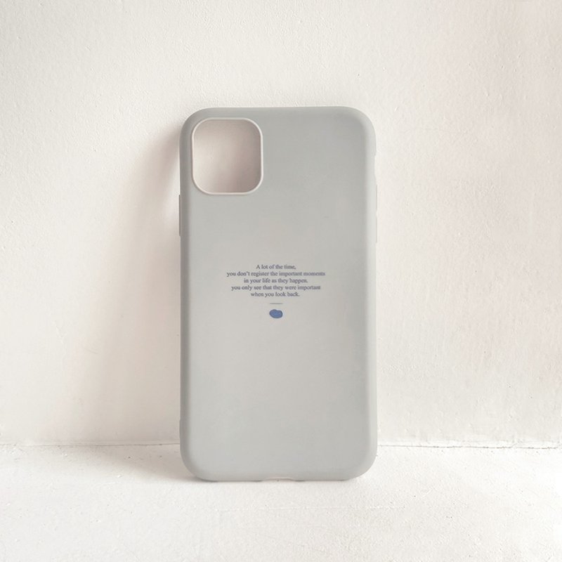 MOMENTS iphone illustration mobile phone case all-inclusive soft case - เคส/ซองมือถือ - พลาสติก สีเทา