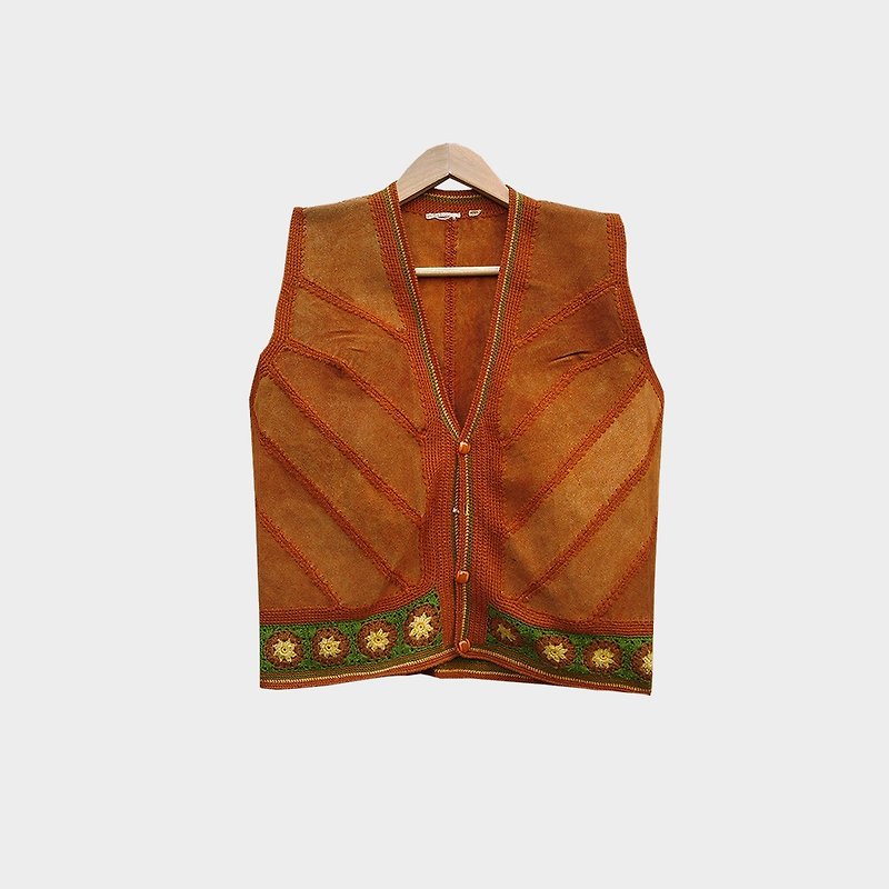 Vintage suede vest B42 - Women's Vests - Genuine Leather Brown