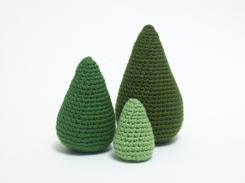 Minimalist Forest home decor / Fir tree set of 3 pcs - Items for Display - Other Man-Made Fibers Green