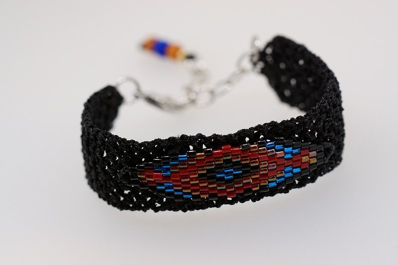 Peyote + Crocheted Bracelet - Bracelets - Thread Multicolor