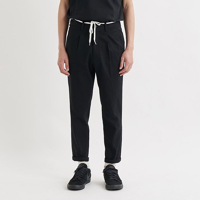 1616 twill discount trousers classic black - กางเกงขายาว - ผ้าฝ้าย/ผ้าลินิน สีดำ