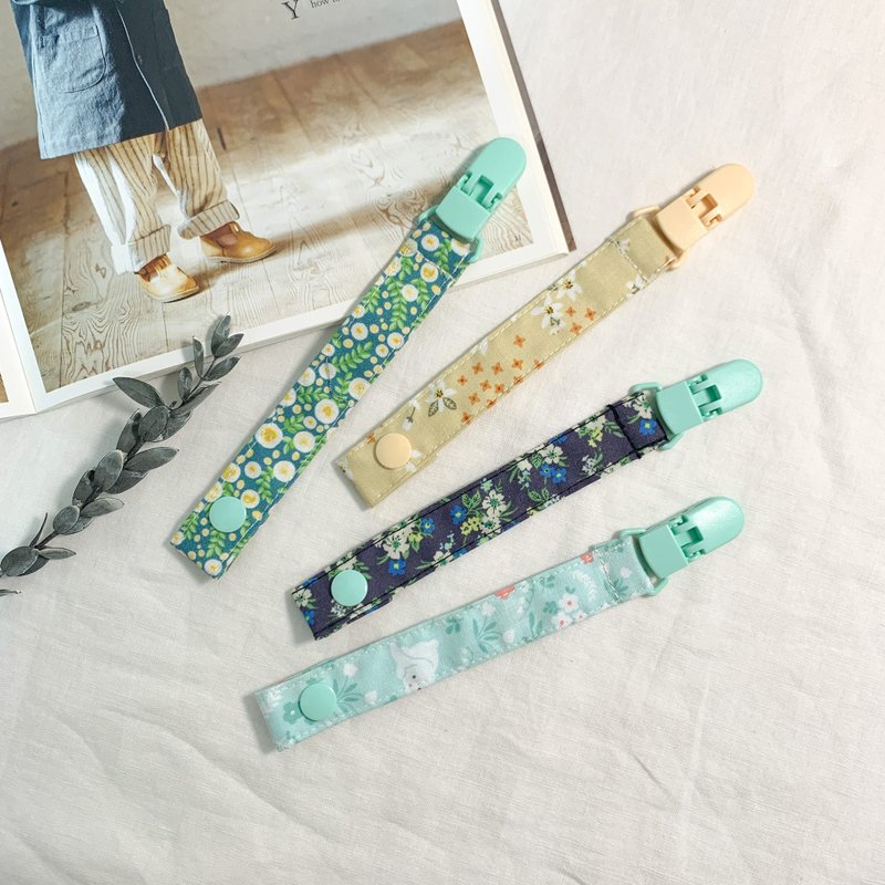 碎花系列 | 奶嘴夾 奶嘴鏈  蛋黃小花 黃底小花 森林小兔 - 其他 - 棉．麻 多色