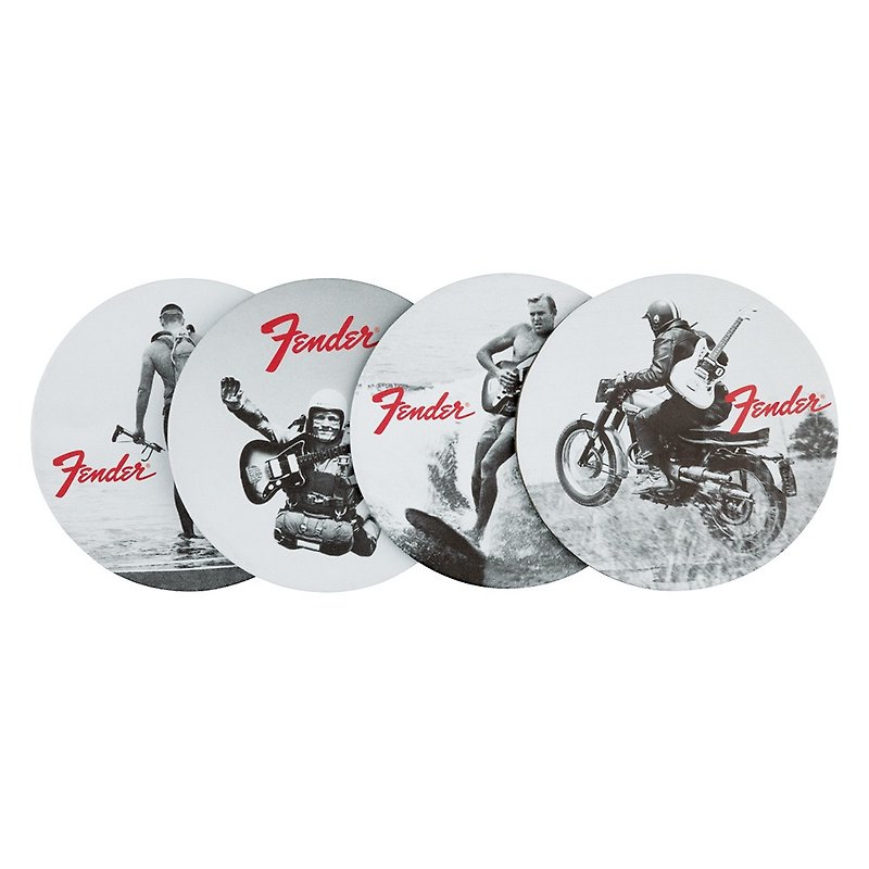 Retro style rock coasters 4 pack - Coasters - Other Materials Silver