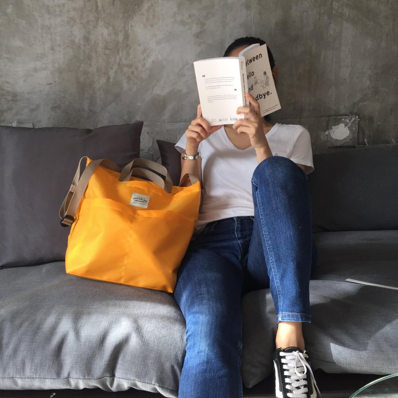 New Yellow 2way Messenger Ripstop Nylon Bag / everyday bag / travel - 側背包/斜背包 - 棉．麻 黃色