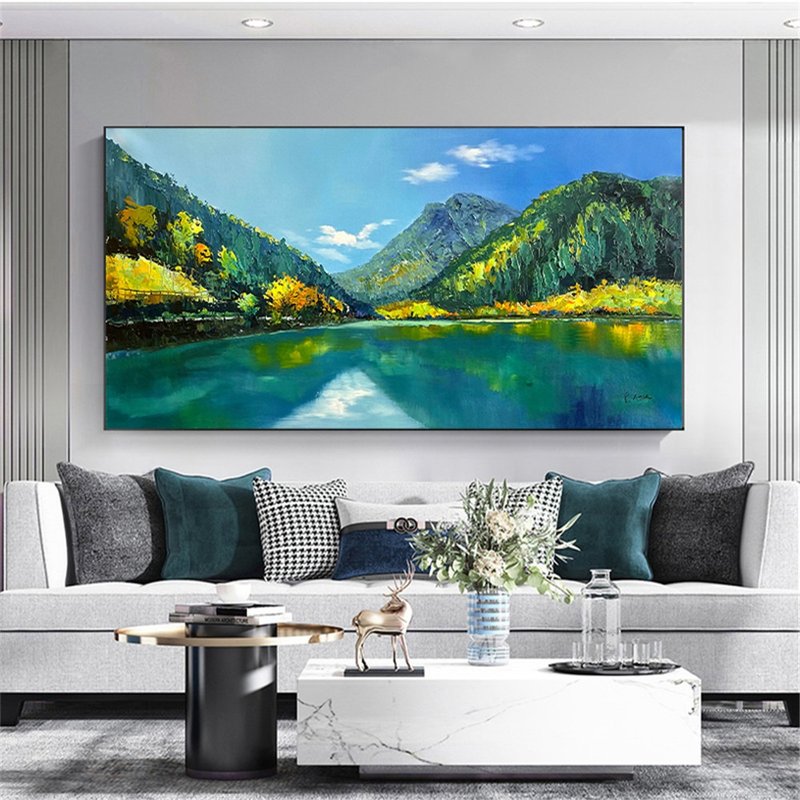 Landscape Painting Abstract Canvas Wall Art Picture for Living Room Decoration - โปสเตอร์ - ลินิน 