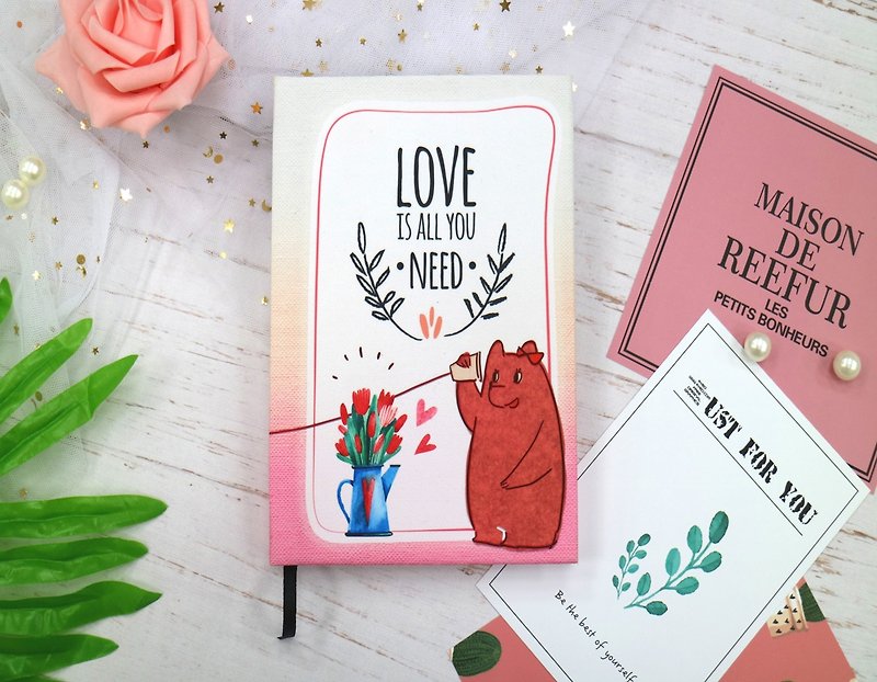 Customized antibacterial notebook. Letters - Give me love