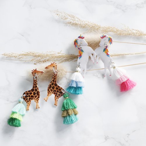 cravis handmade shop 長頸鹿/獨角獸耳環