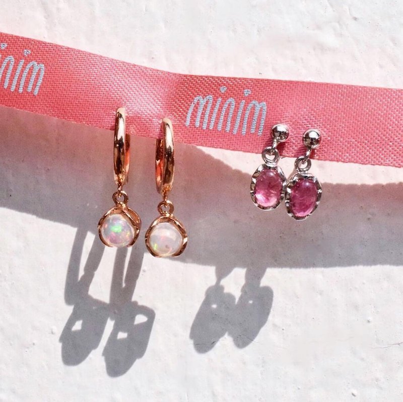 opal gemstone earrings Pink Tourmaline Opal Tourmaline the m earrings #minimsignature