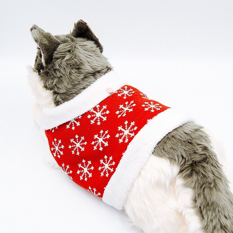 Momojism Christmas Pet Cloak - Twinkle Twinkle - ชุดสัตว์เลี้ยง - ผ้าฝ้าย/ผ้าลินิน สีแดง