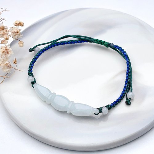 瓔珞珠寶盒 E.L.Jewelry Box 冰種翡翠蓮藕編織手鍊 | 天然緬甸A貨翡翠 | 送禮