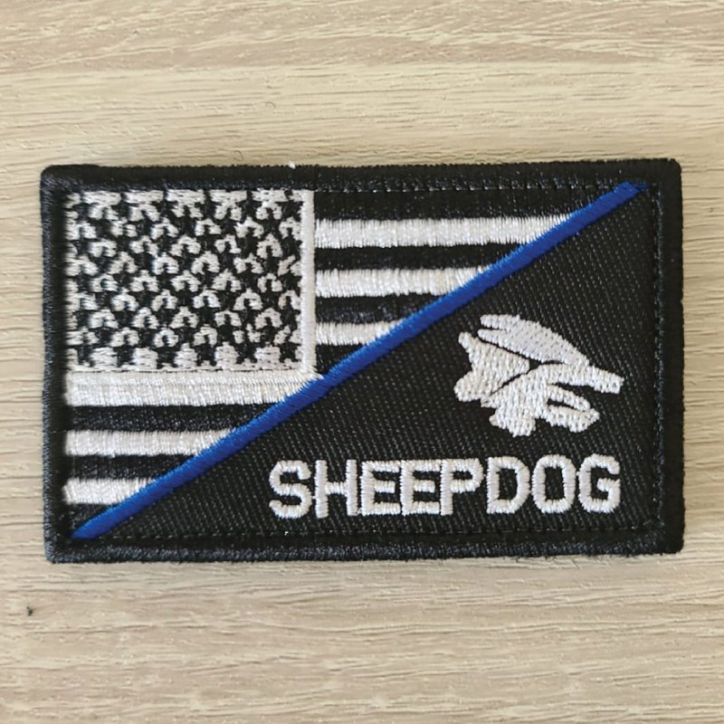戰術徽章(sheepdog款) - 寵物衣服 - 繡線 黑色