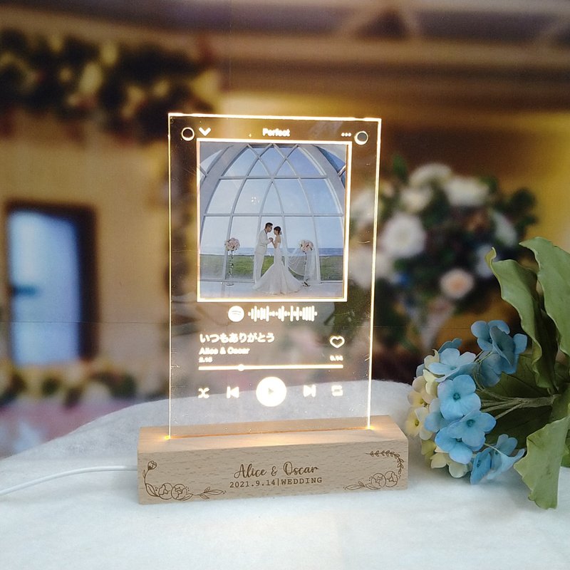 Custom Spotify / Youtube Music Plaque Changeable Photo Frame LED Night Light - ของวางตกแต่ง - พลาสติก หลากหลายสี