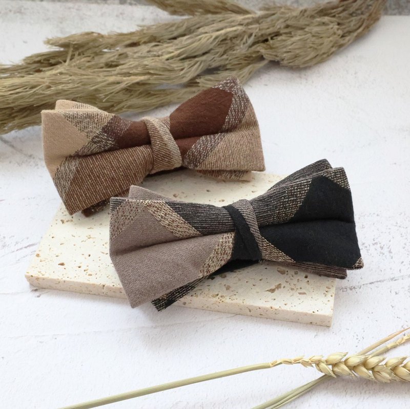 二層スプライスココア / グレーブラウン蝶ネクタイ – 口の中でとろける濃厚チョコレート - 蝶ネクタイ・つけ襟 - その他の化学繊維 ブラウン