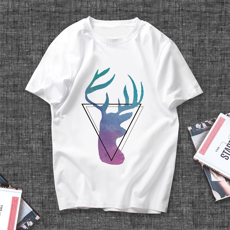 客製化短袖T恤 鹿 - 中性衛衣/T 恤 - 棉．麻 多色