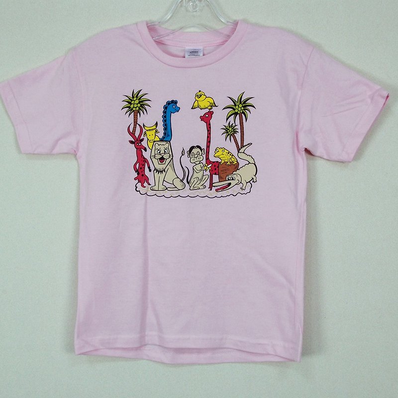 新年-Tシャツデザイナー：[動物園]半袖Tシャツ「子」（ピンク）-850コレクション - その他 - コットン・麻 多色