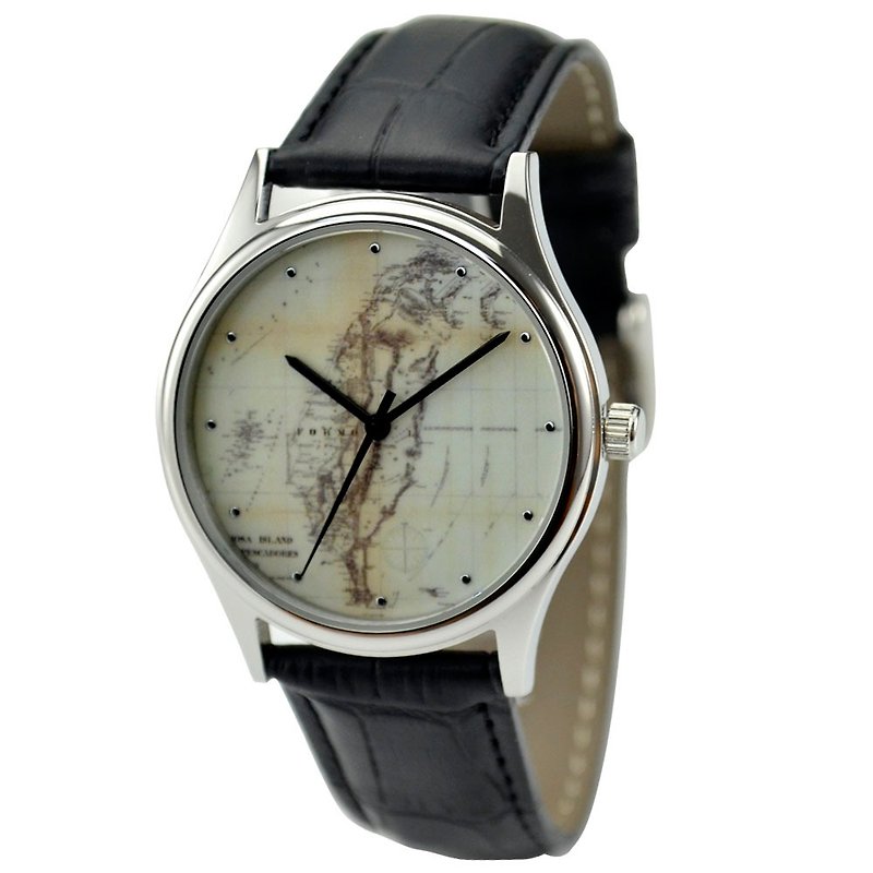Vintage Map Watch (Taiwan) - Men's & Unisex Watches - Other Metals Gray