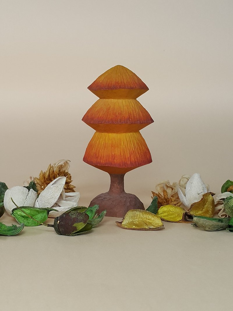 Limited hand-carved wooden hand carved trees paragraph F - Wood, Bamboo & Paper - Wood Orange