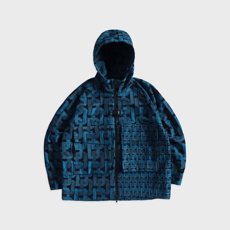 DYCTEAM - Multi color D pattern buckle hooded jacket - Men's Coats & Jackets - Other Materials Blue