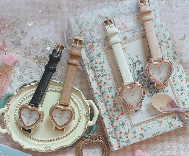 Retro Heart Watch レディース ハート型腕時計 ハートウォッチストラップ モデル ラブ - ショップ zakkaholicstore  腕時計 - Pinkoi